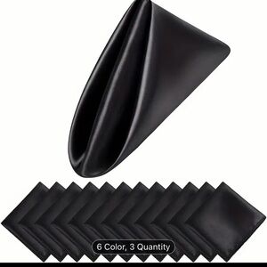 Elegant Black Pocket Square